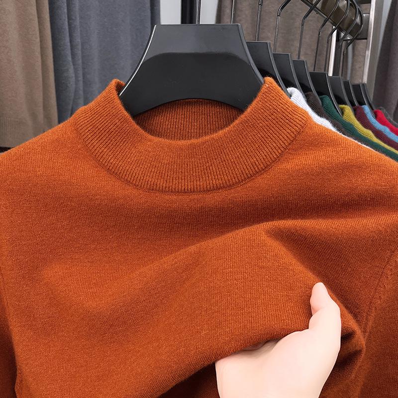 Herrenpullover mit halbem Rollkragen: Trendige Herbst/Winter Strickware im koreanischen Stil, Warme Oberbekleidung für Herren