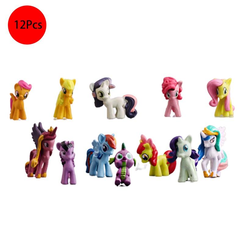 12'li My Little Pony Aksiyon Figürleri Pasta Üstü Süsleri Ev Dekorasyonları Hediyeler