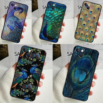 Etui z piórem pawia dla iPhone'a 14 16 15 Pro Max 11 12 13 Mini 7 8 Plus X XR XS MAX Miękka Wstrząsoodporna Pokrowiec