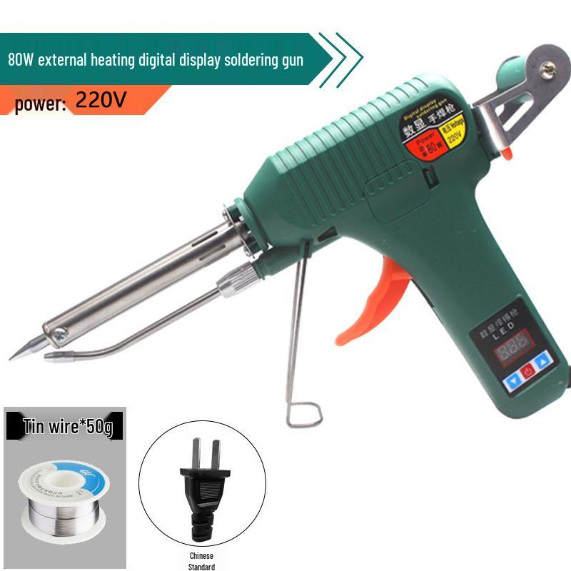 High-Power 80W Digital Display Soldering Gun with Automatic Tin Feeding