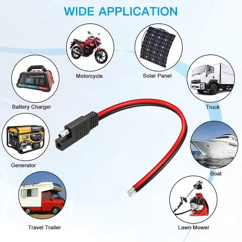 1/2/3pcs Car Extension Cable Solar Panel Cable Wire SAE Connector Extension Cable SAE Quick Connector Disconnect Plug SAE Power