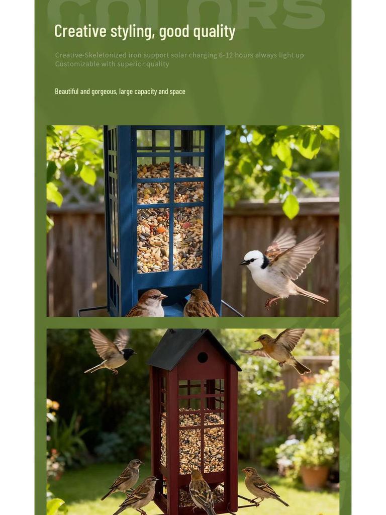 Comedouro Popular de Pássaros em Ferro: Decoração Criativa para Jardim ao Ar Livre