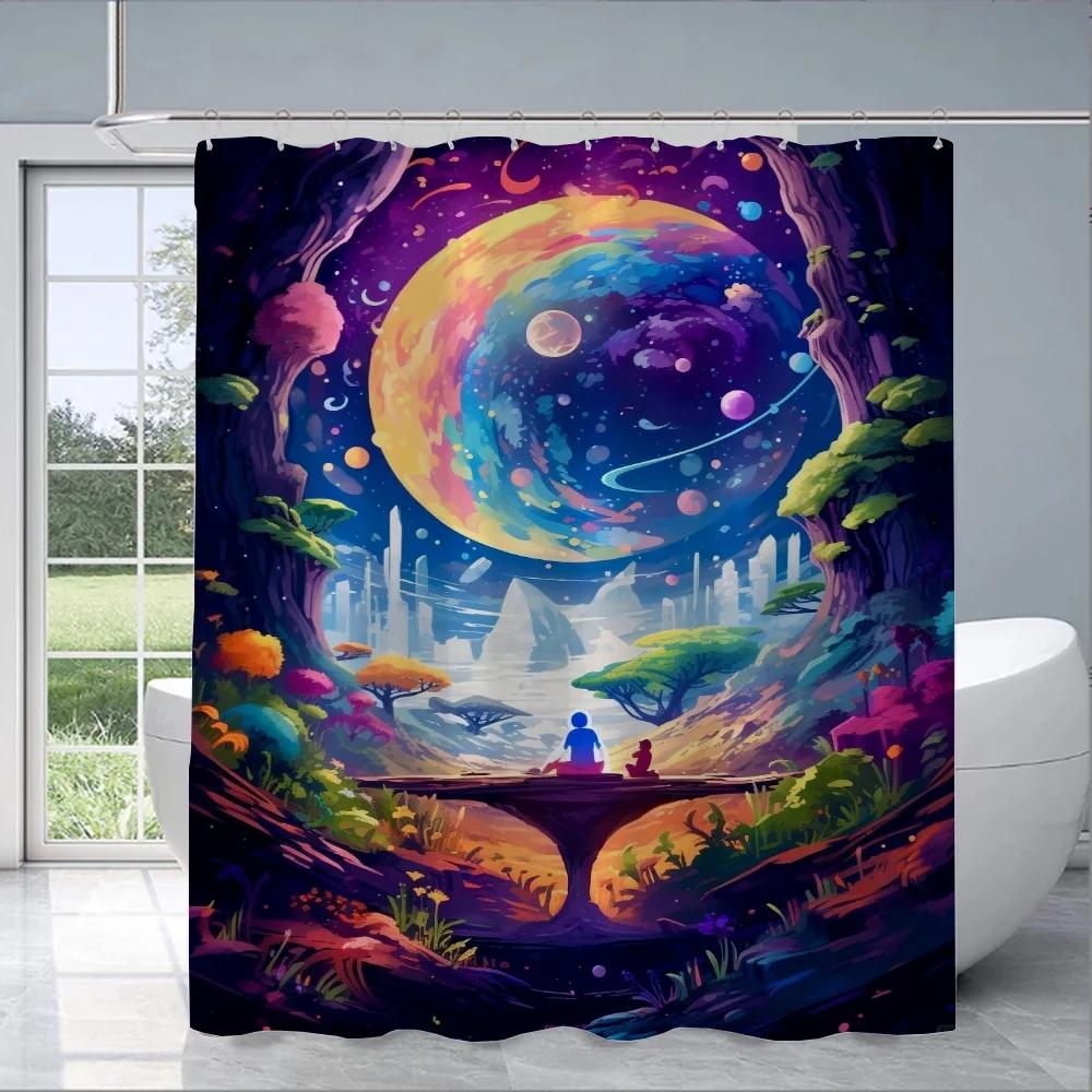 

CSMY Тема космонавта Занавески для душа Занавеска для душа 90X180cm