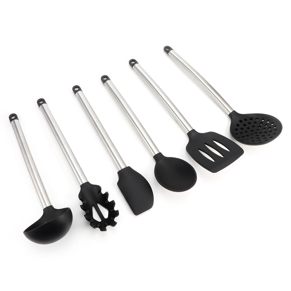 6-teiliges Set Silikonlöffel Spatel Set Antihaft Backen Kochwerkzeuge Küchenzubehör