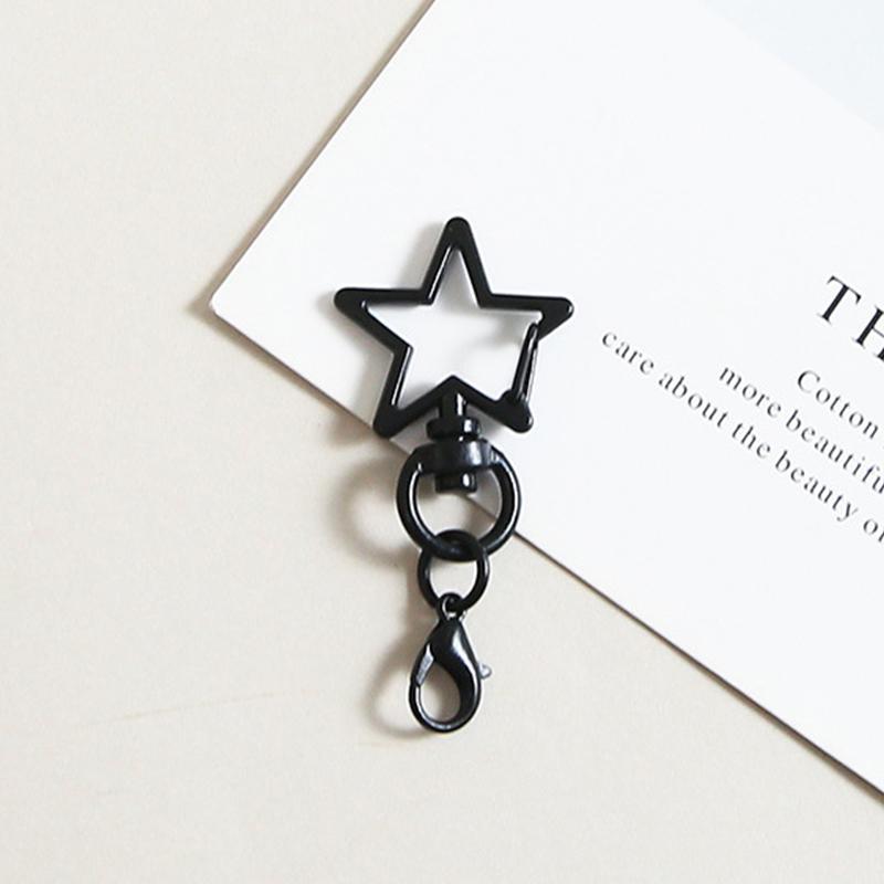 10Pcs Metal Colorful Five-Pointed Star Keychain Keyring Hooks With Lobster Clasp For Diy Craft Jewelry Making Keychain Supplies