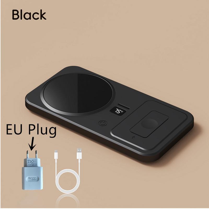 

2 in 1 Wireless Charging Thermostatic Cup Mat Coffee milk Heating Cup Three Gears Heating Control Cup Mat чорний