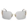 MIU MIU Letter Logo Thin Arm Alloy Irregular Shape Sunglasses Women Sunglasses Gold MU54YS5AK30B