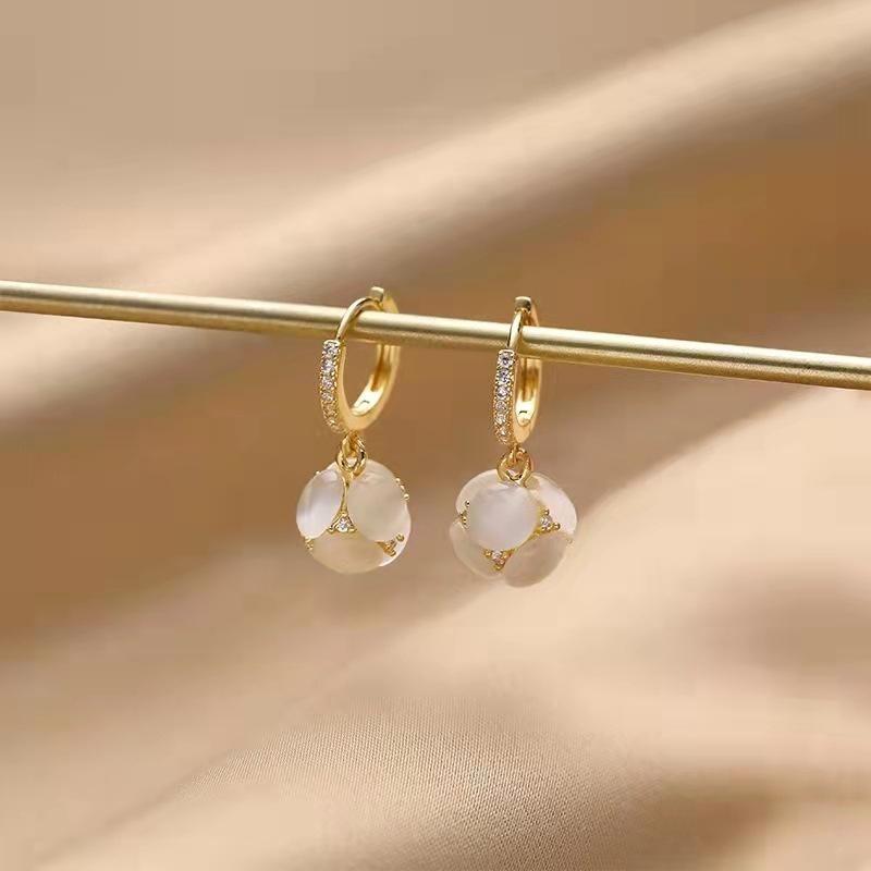 Luxury Natural Opal Earrings Temperament Crystal Drop Earrings for Mothers Day Gifts Women Jewelry NEW Korean Earrings