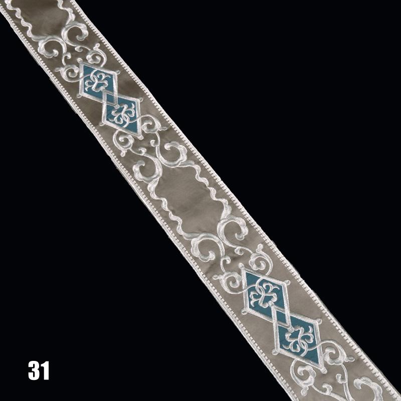 1Meter Vintage Totem Embroidered Jacquard Ribbon Braid Trim Woven Lace Fabric Diy Cushion Curtain Garment Hanfu Belt Accessory