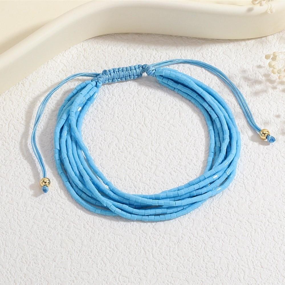 Boho Thin Beads Bracelets Stackable Multilayer Bracelets Bohemian Style Hand Chains Vacation