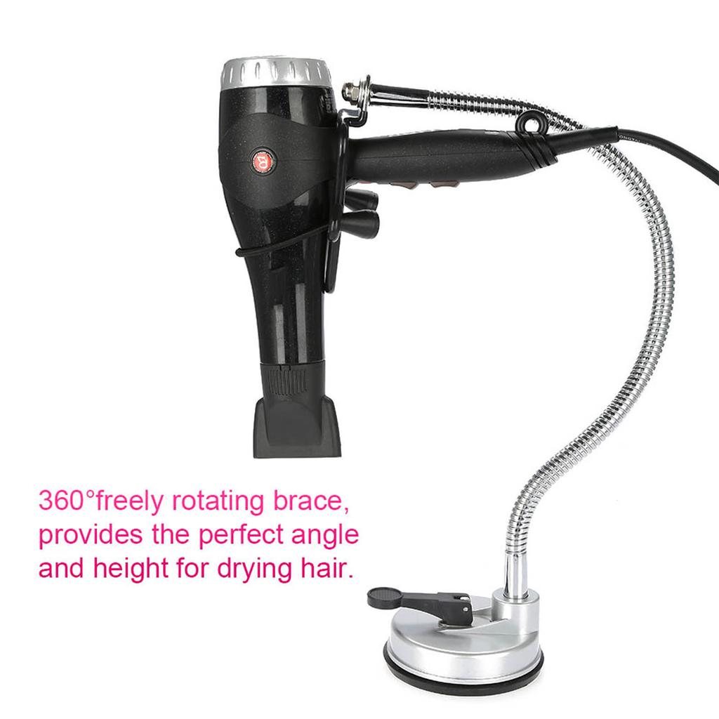 360 Degree Freely Rotation Hair Dryer Wall Holder Hands Free Hair Blower Stand Suction Cup