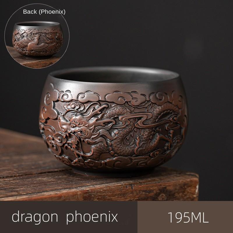 

195ML Purple Pottery Master Tea Cup Individual Large Single Handmade Tea Tasting Cup Ceramic Retro Teacup Tea Bowl 101-200ml