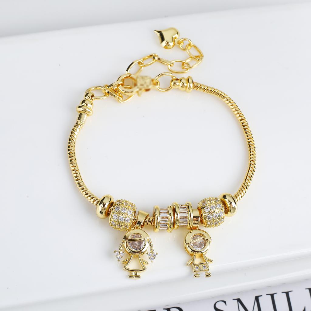13 Style 2024 Classic Shiny Zirconia Heart Shape Boys Girls Theme Snake Bone Bracelet Luxury for Women Party Adjustable Jewelry