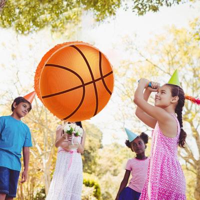 Basketball Pinata with Blindfold Bat And Confetti Basketball Theme Party Supplies for Kids Adults Sports Birthday Party Favors