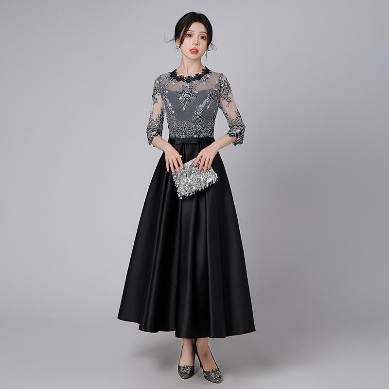 

Dress New Lace Perspective Sexy Party Host Celebrity Skinny South East Asia Evening Dress XS чёрный