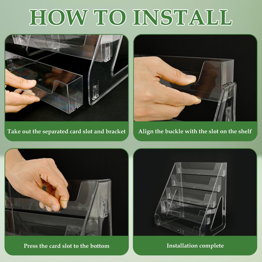 5 Tier Bookmark Display Stand Acrylic Clear Greeting Card Display Stand Multi-role Cosmetics Storage Rack Stylish Sticker Holder