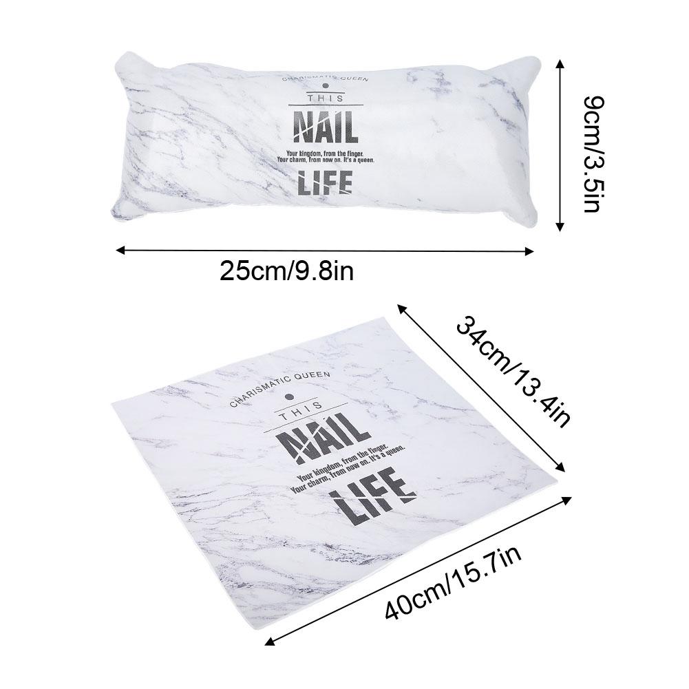 Nail Art Hand Set Hand Arm Rest Holder Cushion Washable Manicure Table Mat Marble