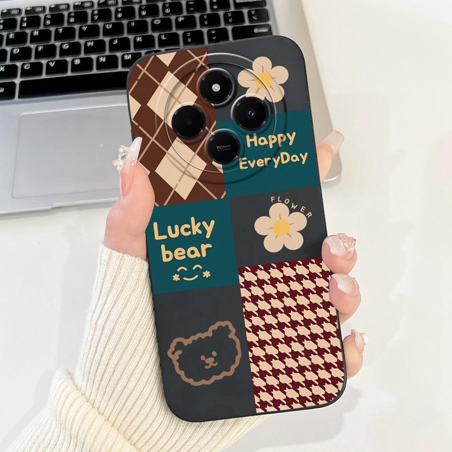 For Xiaomi Redmi 14c / Mi 14 Pro 14t Pro Case Liquid Silicone Soft TPU Back Cover Redmi14c Phone Funda Gothic Black Night Bumper