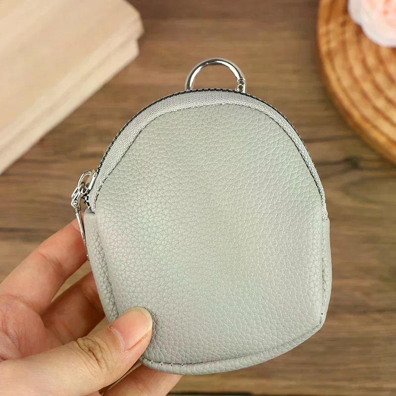 Keychain Wallet For Women Men PU Leather Coin Purse Small Zipper Pouch Key Holder RFID Blocking Portable Storage Bag