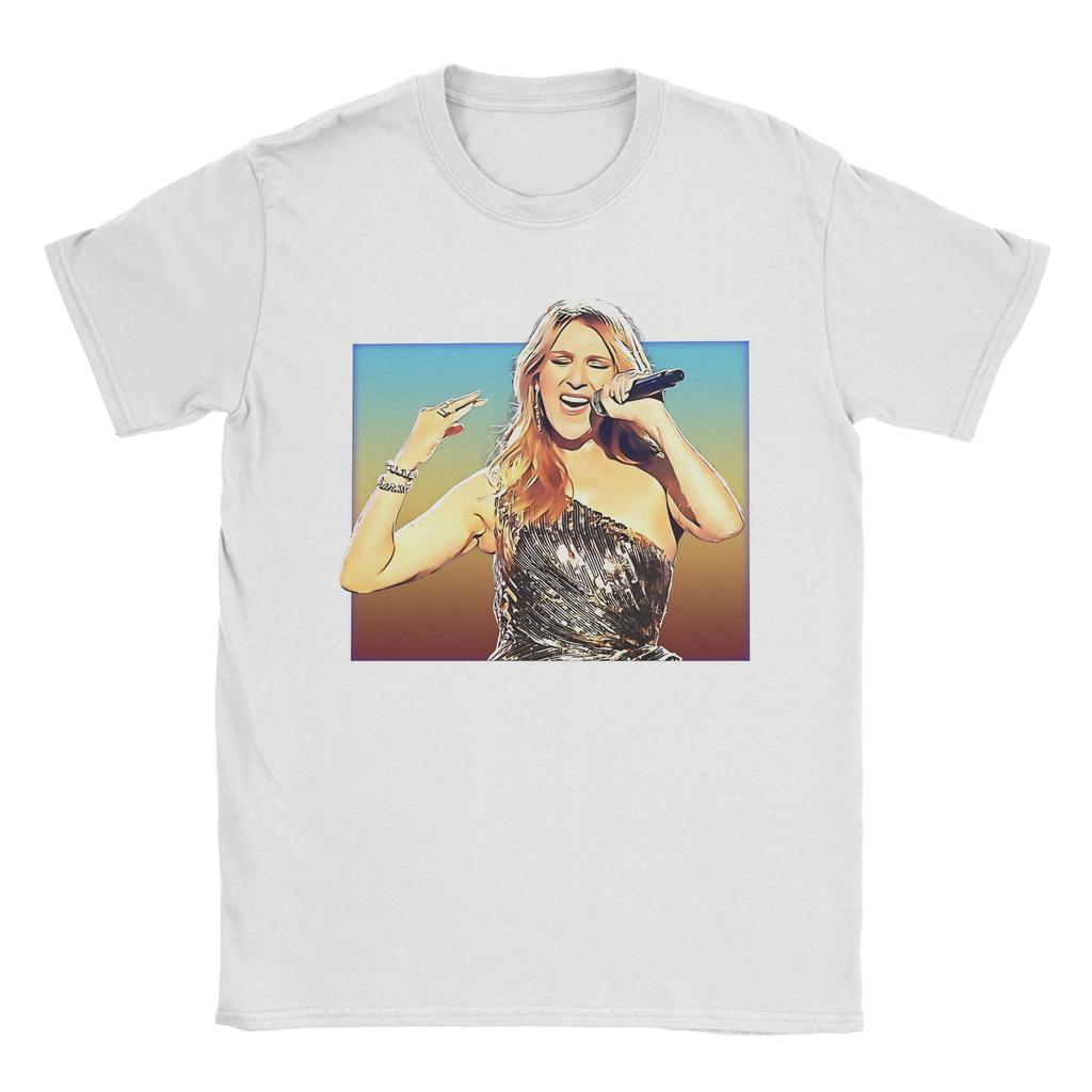Celines Dion Vintage T-Shirt Women Music Humorous % Cotton Tee Shirt Crew Neck Short Sleeve T Shirts