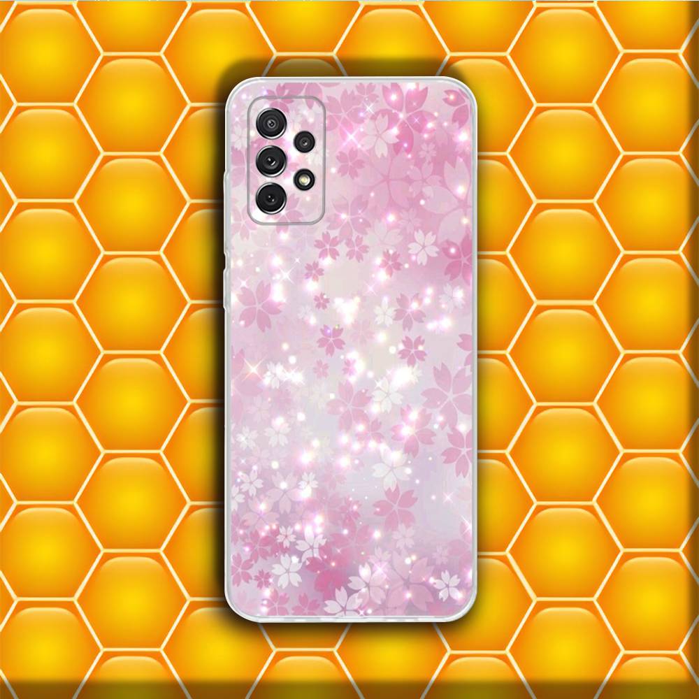 Pink Cherry Blossom Sakura  Phone Case Silicone For Samsung S30,23,21,22,20 FE lite,S10,9,PIus Note20ultra Soft Transparent