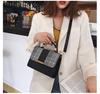Mini Shoulder Bag Handbag Small Checkered PU Leather Lightweight [PIENSE] Women's 2-way (Black)