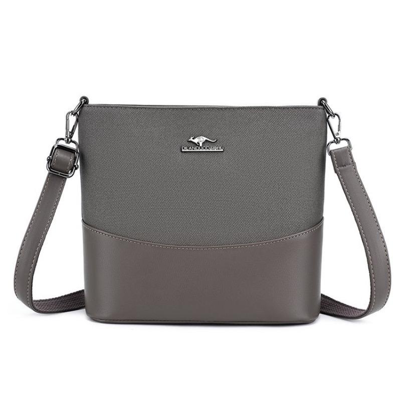 New Fashion Splicing Crossbody Bag Women's Retro Versatile Niche Shoulder Bag Portable Commuter Mobile Phone Bucket Bag