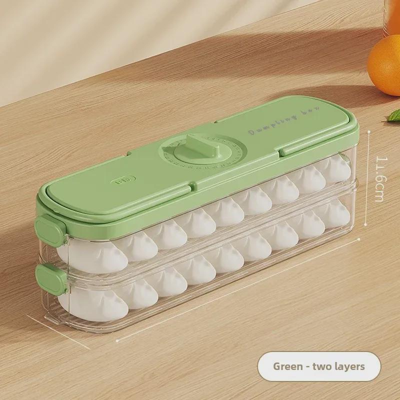 Refrigerator Dumpling Storage Box with Side Door for Fresh-Keeping Wontons - Food Grade, Frozen Packaging.
