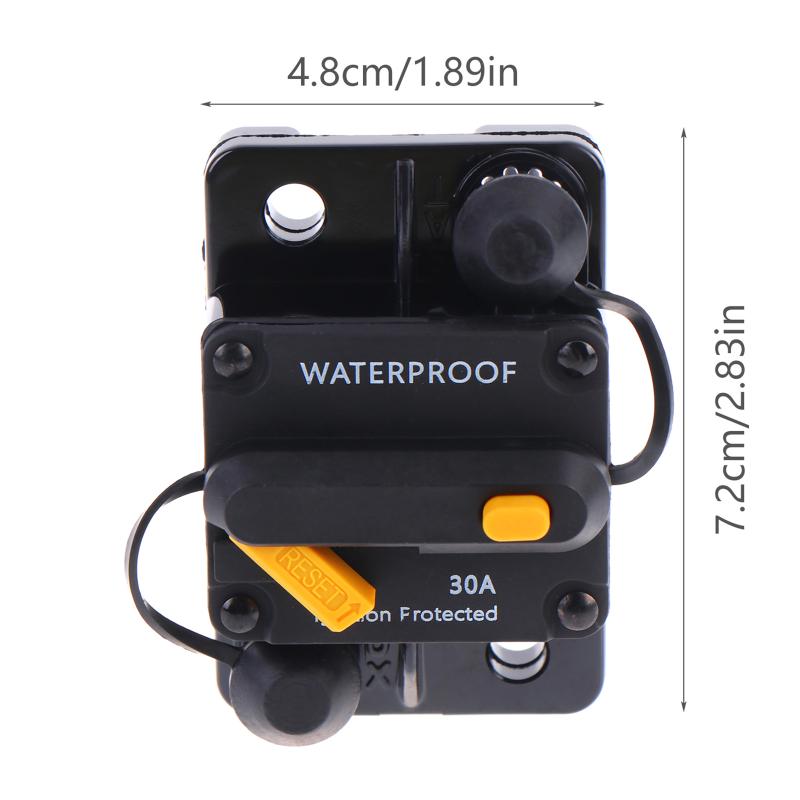 §DC12V-48V Waterproof 30A-300A Circuit Breaker, Manual Reset Fuse Holder For Car Boat Marine RV Solar System