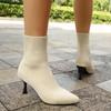 Fashion Fashion Solid Elastic Socks Boots Women 2025 Autumn Sexy Pointed Toe High Heel Ankle Boots Brand Design Solid Booties Size 43