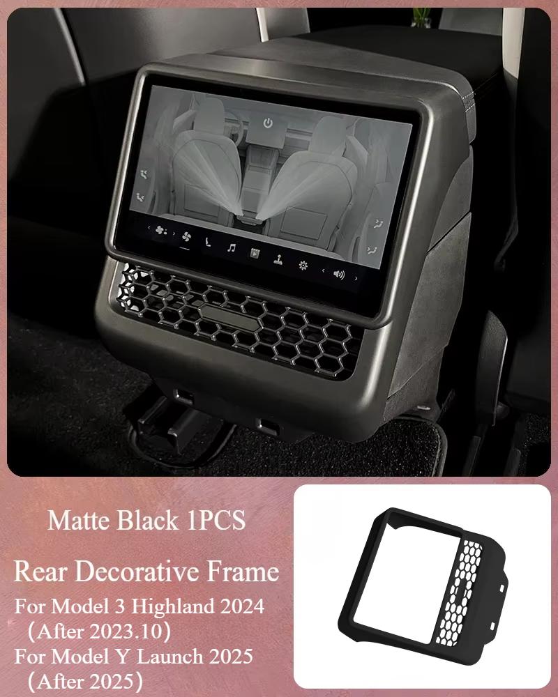 Back Air Vent Trim Protective Cover for Tesla Model 3 Highland Model Y Juniper 2025 Rear Anti Kick Cover Rear Air Outlet Frame
