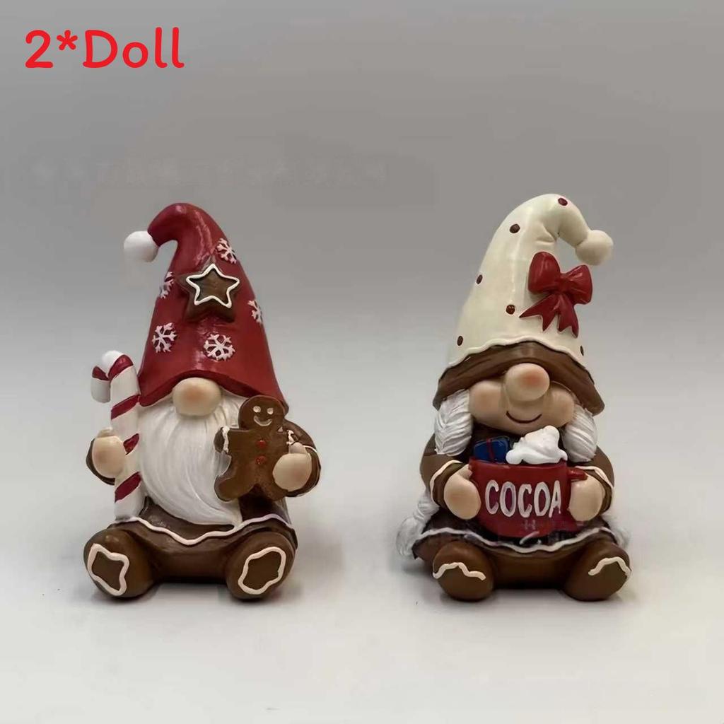Christmas Couples Gnome Resin Figurine Set Home Decor Gift For Holiday Celebrations