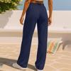 Women's Casual Cross Waist Wide Leg Sweatpants with Pockets