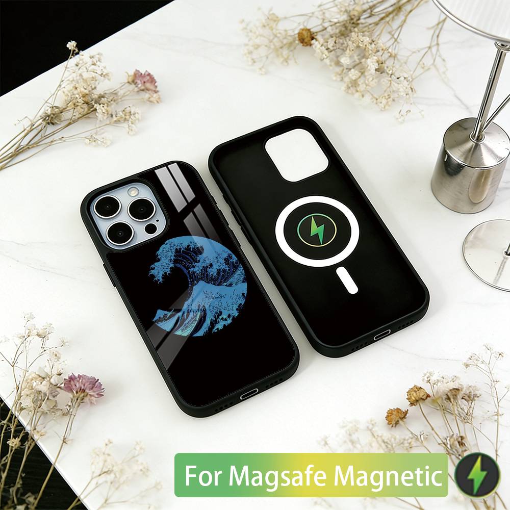 The Great Wave Off Kanagawa Phone Case For iPhone17,16,15,14,13,12,11 Plus,Pro Magnetic with Magsafe Wireless Charging