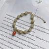 Intense longing*Hetian jade bracelet, vintage light luxury niche design, suitable for female friends to give to mothers, peach agate light luxury