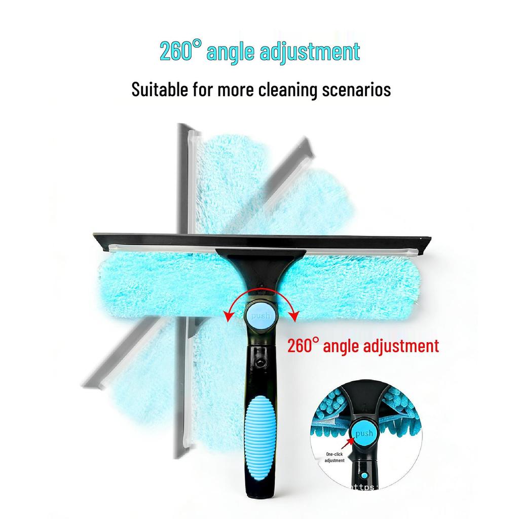 Double-Sided Window Cleaning Kit with Extension Pole and Squeegee for High-Rise Windows
