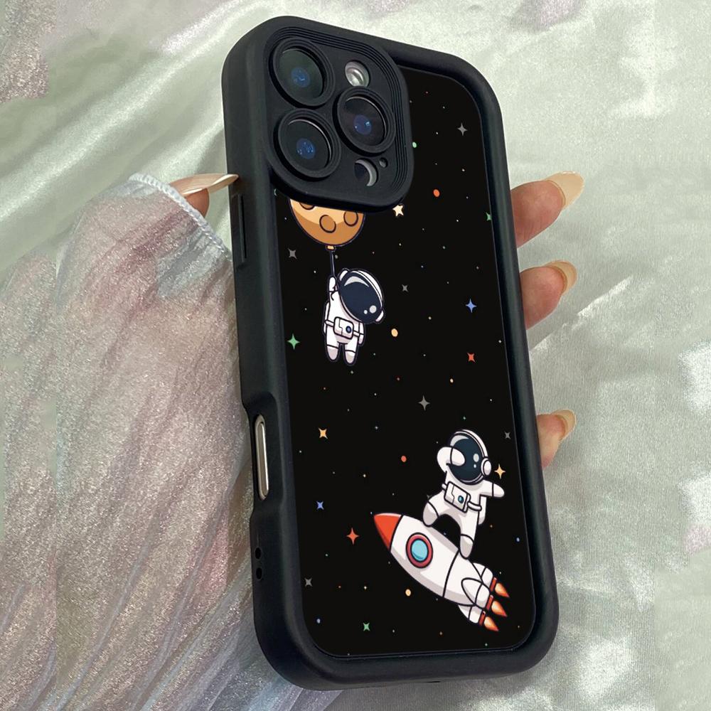 JT461 Retro Spaceman for iPhone 17 16 15 14 13 Pro Max Samsung S26 S25 Ultra A17 A07 A56 A16 Xiaomi 15T Redmi 15c 14C Soft Case