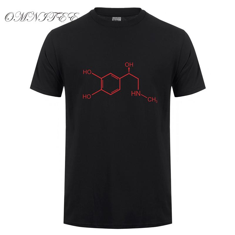 Omnitee New Adrenaline Molecular Formula T Shirt Unisex Tops Summer Style Short Sleeve Unisex Funny Epinephrine Tshirts Tee Ot572