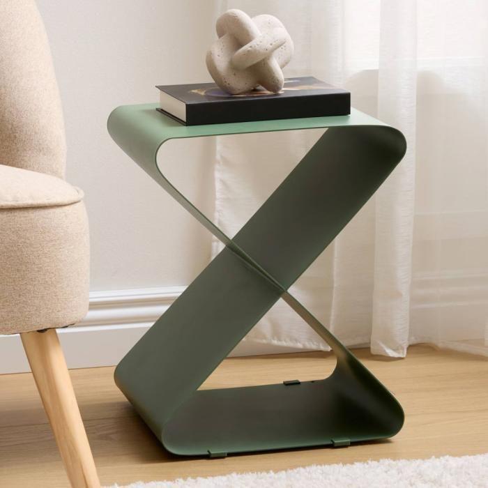 Table café Elder hauteur 45,5cm métal Atmosphera - Vert foncé