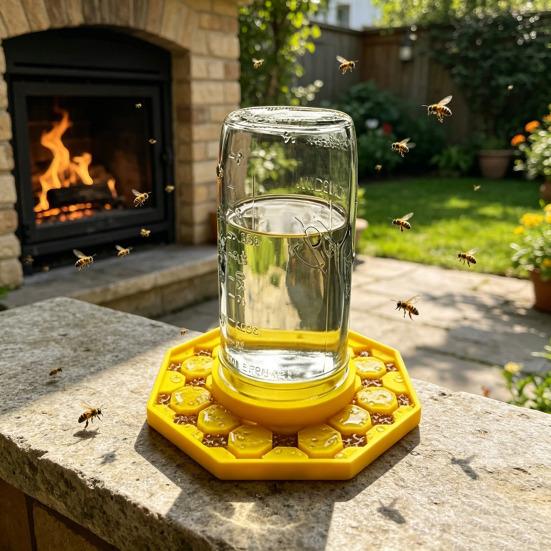 Vattenfat för bin 3D-printat Trädgårdsbestämmare Vattenmatare Säker Drickstation Förhindrar drunknande för bin Fjärilar