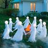 Enchanting Halloween Colorful Glowing Three Handheld Witches White Witch Ghost Decoration