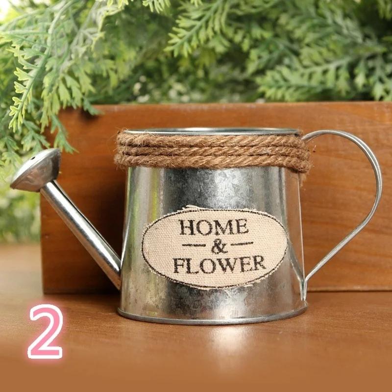 Iron Retro Creative Flower Vase Pot Plant Ing Potted Decor Yellow