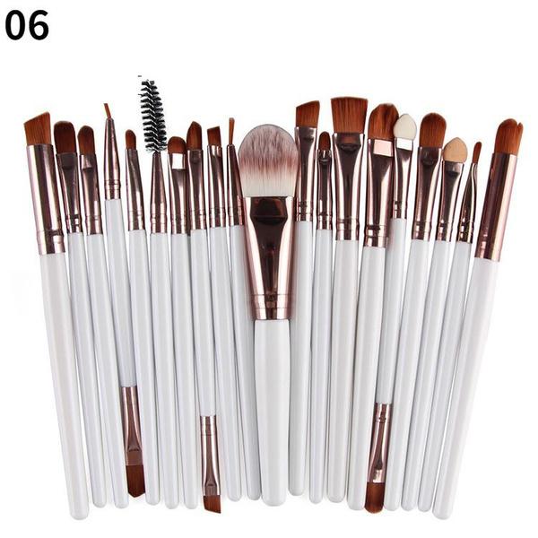

20 шт./компл. набор кистей для макияжа, косметические тени для век, основа для румян, подводка для глаз, кисть для растушевки губ, инструменты для макияжа