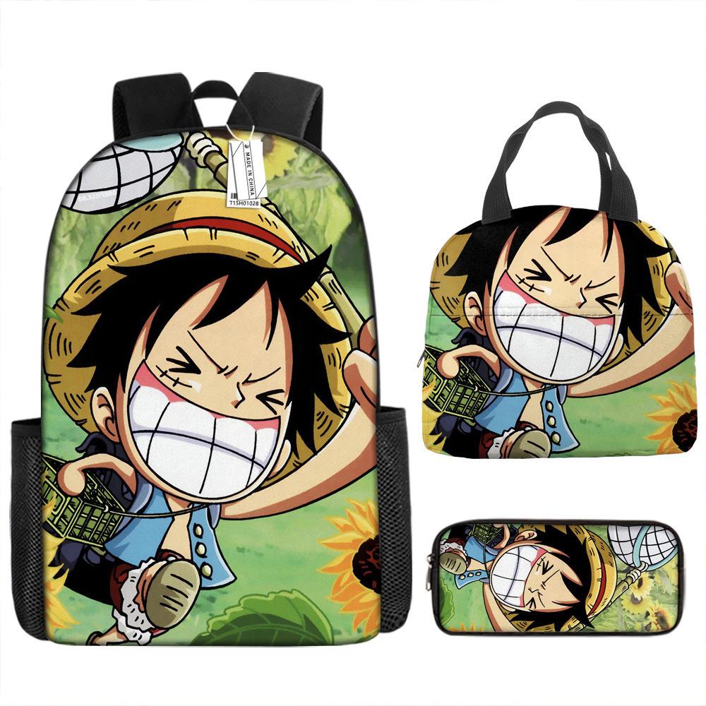 

ONE PIECE one piece шкільний рюкзак Рюкзак Луффі Учні початкової та середньої школи Рюкзак великої місткості Дитяча сумка для обіду pencil case