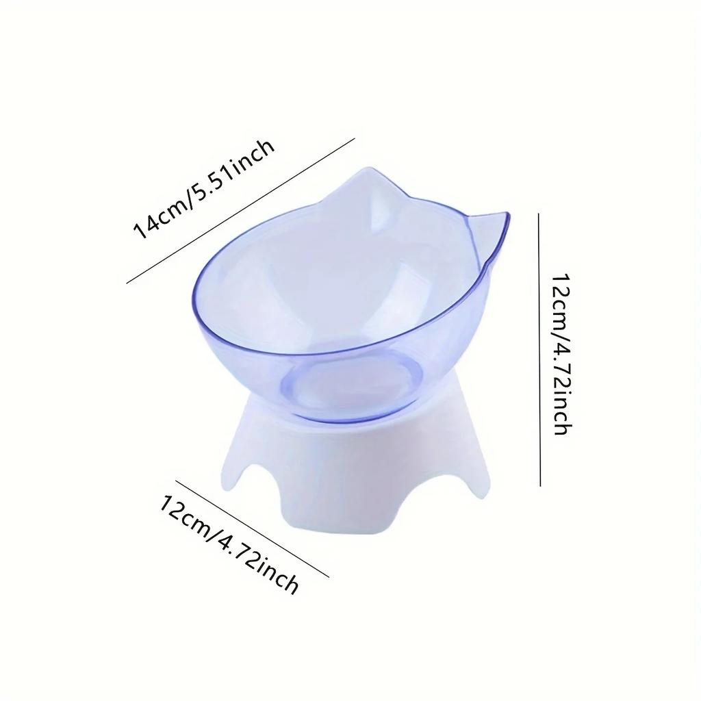1 erhöhter transparenter Katzenfutternapf mit kippbarem Ständer, Hundenapf – fördert gesunde Ernährung und Verdauung bei Katzen