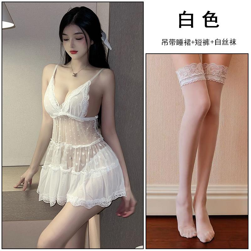 Sexy Lingerie, Sexy Dream Polka Dot Love Mesh Perspective Fairy Can Be Sent On Behalf of One Piece.