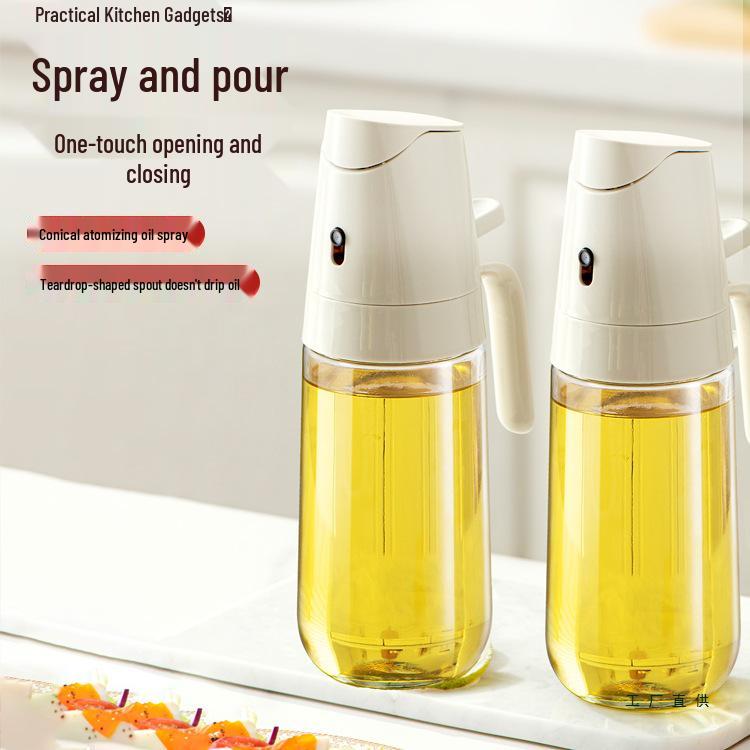 Dual-Use Glass Oil & Vinegar Sprayer: Mist & Pour Dispenser for Kitchen Use