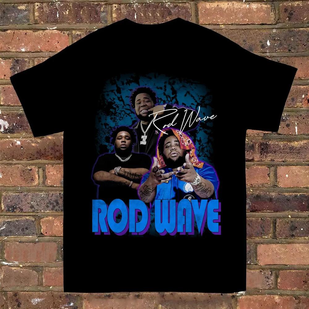 New Rod Wave Gift For Fans Black Tee Shirt Cotton All Size Unisex T-Shirt