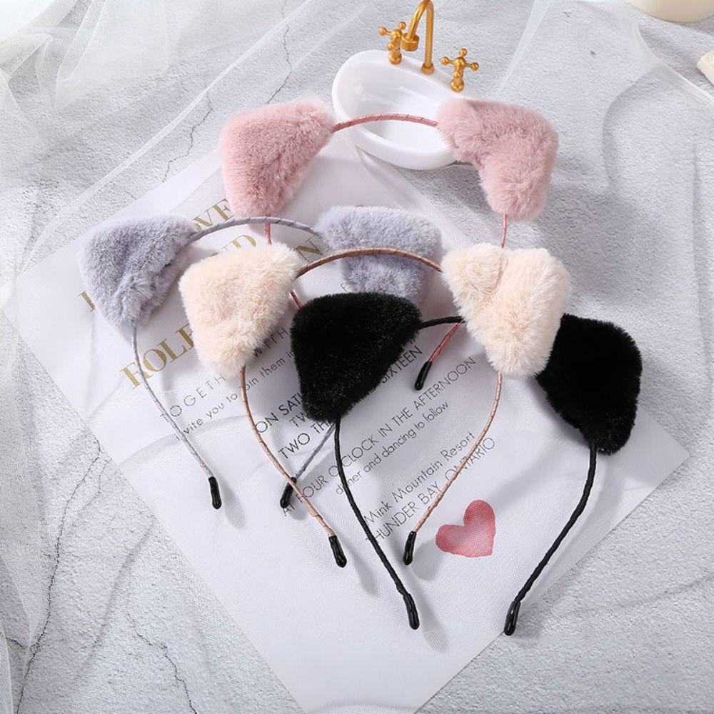 Thin Plush Hair Band Face Wash Hairband Women Hair Hoop Funny Cat Ears Headband  Girl/Women