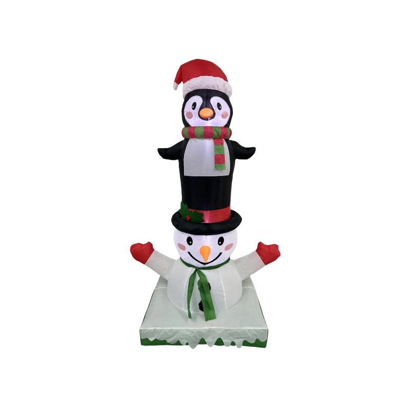 Custom Christmas Inflatable Snowman & Penguin LED Light-up Outdoor Decoration AU Standard